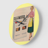 Erma und ihr doppelwandiger Ofen Große Wanduhr (Winkel)