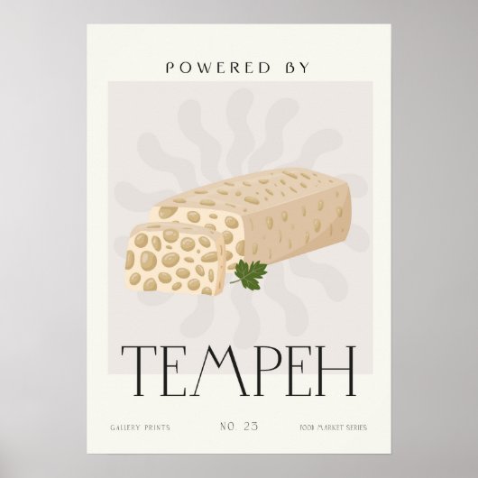 Ermächtigt durch Tempeh Plant Based Kitchen Dekor Poster (Vorne)