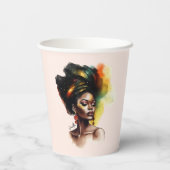 Ermächtigte afroamerikanische Frau (2) Pappbecher (Rückseite)