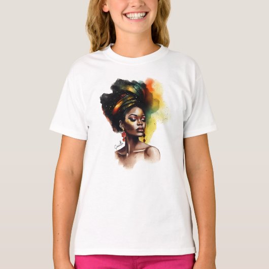 Ermächtigte afroamerikanische Frau (2) T-Shirt (Vorderseite)