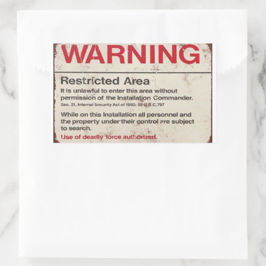 Ermächtigte Anwendung tödlicher Gewalt Rechteckiger Aufkleber (Tasche)