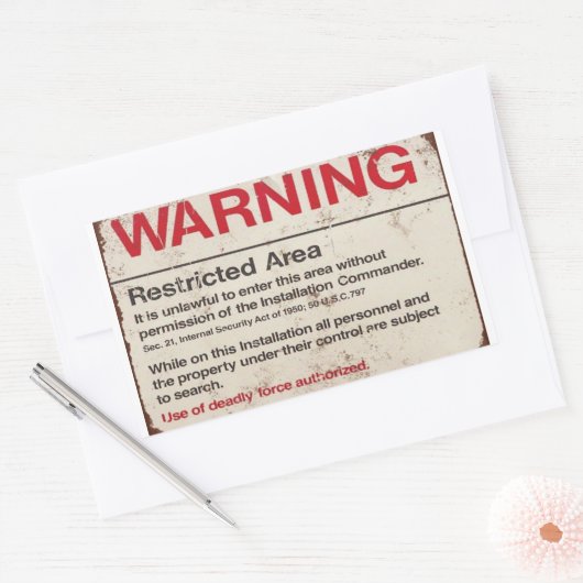 Ermächtigte Anwendung tödlicher Gewalt Rechteckiger Aufkleber (Umschlag)