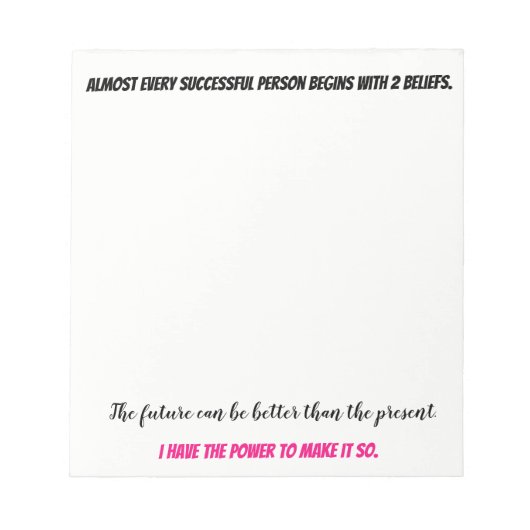 Ermächtigung von Gedanken Notizblock (Vorderseite)