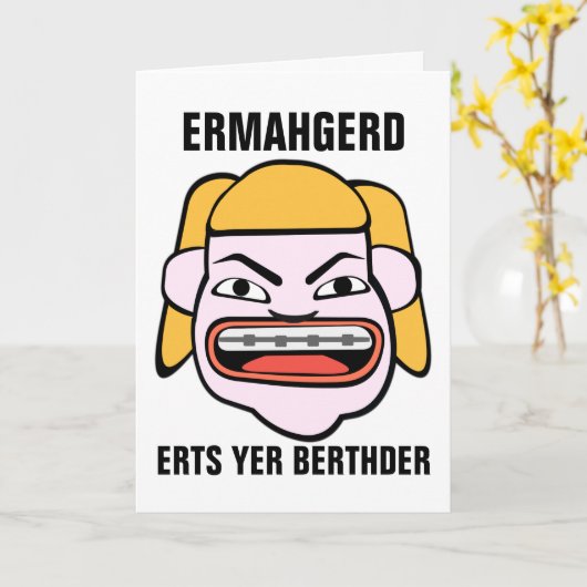 Ermahgerd Herper Berthder Karte (Gelbe Blume)