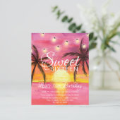 Ermäßigung 16 . Geburtstag, Beach Birthday Einladu (Stehend Vorderseite)