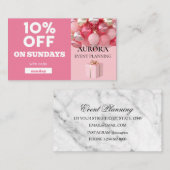 Ermäßigung bei der Veranstaltungsplanung Visitenkarte (Vorne/Hinten)