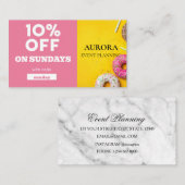 Ermäßigung bei der Veranstaltungsplanung Visitenkarte (Vorne/Hinten)