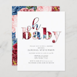 Ermäßigung Blue and Red Floral, Baby Dusche