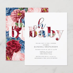 Ermäßigung Blue and Red Floral, Baby Dusche