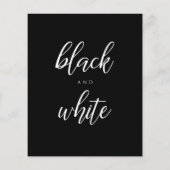 Ermäßigung Elegante Schwarz-Weiß-Party Einladungen (Rückseite)