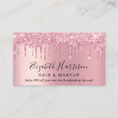 Ermäßigung für rosa Glitzer Visitenkarte (Vorderseite)