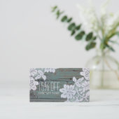 Ermäßigung für rustikales Weißspitzen Aquamarines Visitenkarte (Stehend Vorderseite)