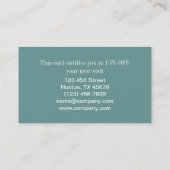 Ermäßigung für rustikales Weißspitzen Aquamarines Visitenkarte (Rückseite)