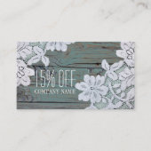 Ermäßigung für rustikales Weißspitzen Aquamarines Visitenkarte (Vorderseite)