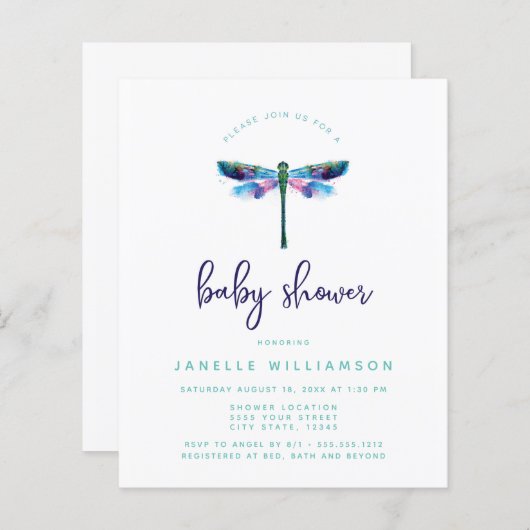 Ermäßigung Schöne Libelle, Babydusche (Vorne/Hinten)