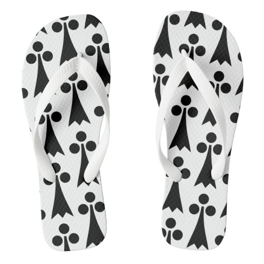 Ermine Pattern, mittelalterliches Muster, Schwarz Badesandalen (Fußbett)