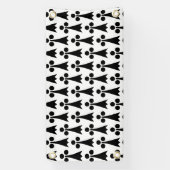 Ermine Pattern, mittelalterliches Muster, Schwarz  Banner (Vertikal)