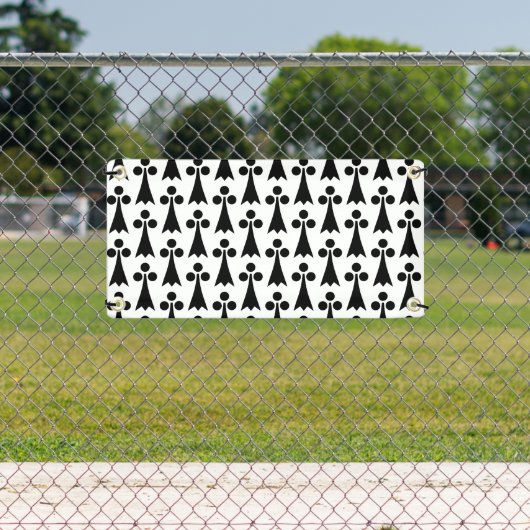 Ermine Pattern, mittelalterliches Muster, Schwarz  Banner (Insitu)