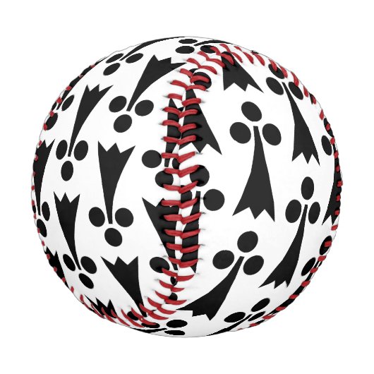 Ermine Pattern, mittelalterliches Muster, Schwarz  Baseball (Schrägansicht)