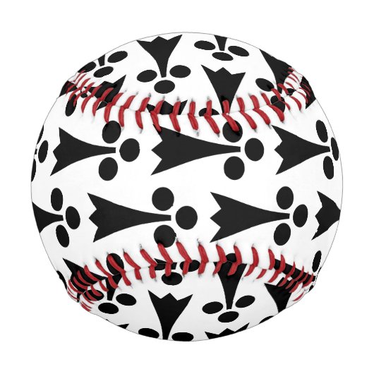 Ermine Pattern, mittelalterliches Muster, Schwarz  Baseball (Vorderseite)