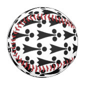 Ermine Pattern, mittelalterliches Muster, Schwarz  Baseball (Vorderseite Links)