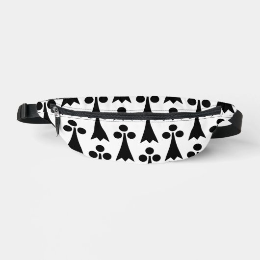 Ermine Pattern, mittelalterliches Muster, Schwarz  Bauchtasche (Vorderseite)