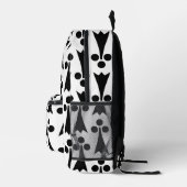 Ermine Pattern, mittelalterliches Muster, Schwarz  Bedruckter Rucksack (Rechts)