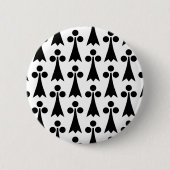 Ermine Pattern, mittelalterliches Muster, Schwarz Button (Vorderseite)