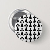 Ermine Pattern, mittelalterliches Muster, Schwarz Button (Vorne & Hinten)