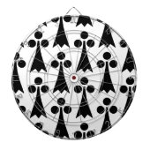 Ermine Pattern, mittelalterliches Muster, Schwarz  Dartscheibe (vorne)