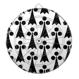 Ermine Pattern, mittelalterliches Muster, Schwarz  Dartscheibe