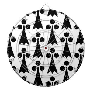Ermine Pattern, mittelalterliches Muster, Schwarz Dartscheibe
