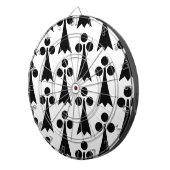 Ermine Pattern, mittelalterliches Muster, Schwarz  Dartscheibe (Vorderseite rechts)