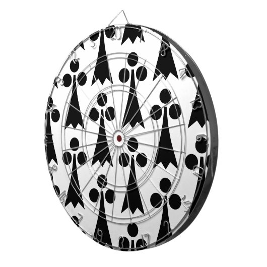 Ermine Pattern, mittelalterliches Muster, Schwarz  Dartscheibe (Vorderseite rechts)