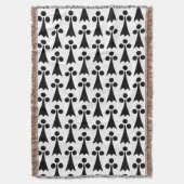 Ermine Pattern, mittelalterliches Muster, Schwarz Decke (Vorderseite Vertikal)