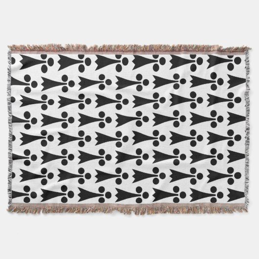 Ermine Pattern, mittelalterliches Muster, Schwarz Decke (Vorderseite)