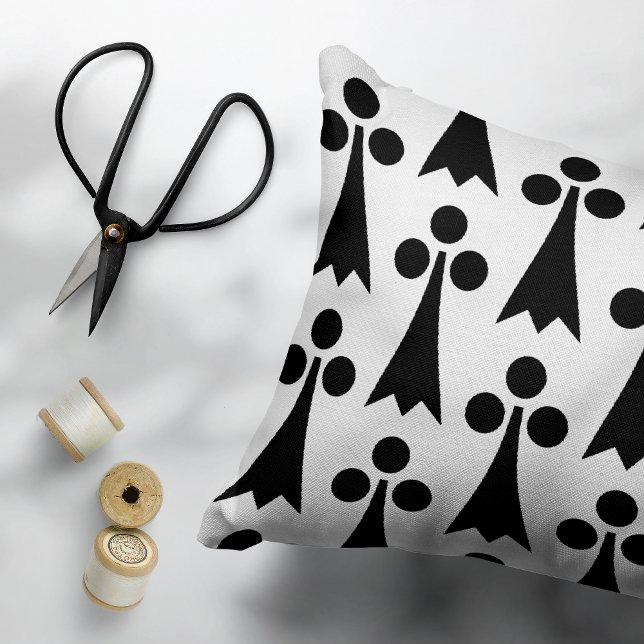 Ermine Pattern, mittelalterliches Muster, Schwarz  Dekokissen (Von Creator hochgeladen)