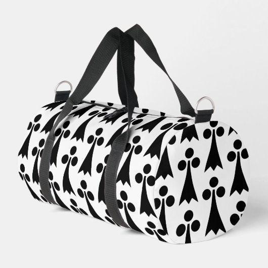Ermine Pattern, mittelalterliches Muster, Schwarz  Duffle Bag (Linke Seite)