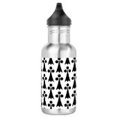 Ermine Pattern, mittelalterliches Muster, Schwarz  Edelstahlflasche (Rechts)