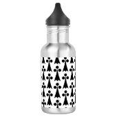 Ermine Pattern, mittelalterliches Muster, Schwarz  Edelstahlflasche (Links)