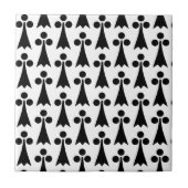 Ermine Pattern, mittelalterliches Muster, Schwarz  Fliese (Vorderseite)
