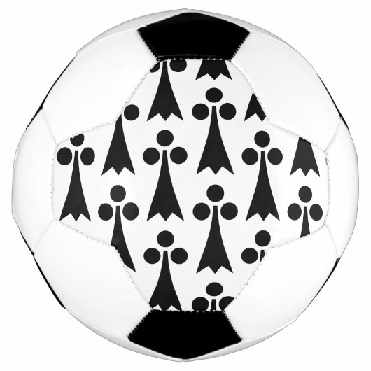 Ermine Pattern, mittelalterliches Muster, Schwarz Fußball (Vorderseite)