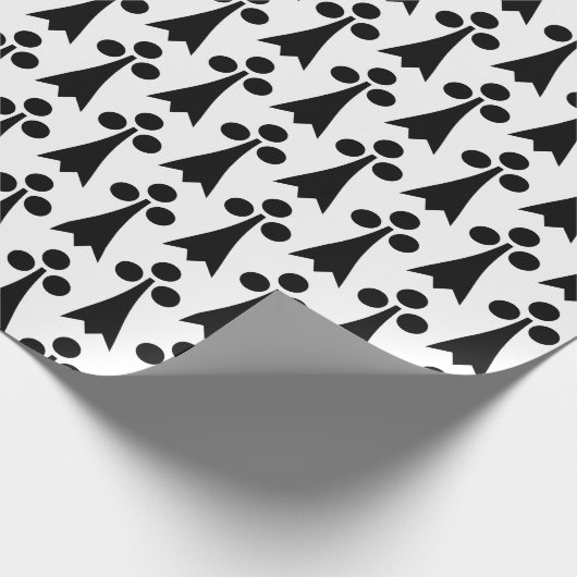 Ermine Pattern, mittelalterliches Muster, Schwarz  Geschenkpapier (Ecke)