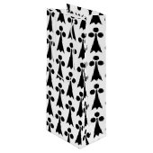Ermine Pattern, mittelalterliches Muster, Schwarz Geschenktüte Für Weinflaschen (Vorderseite Schrägansicht)