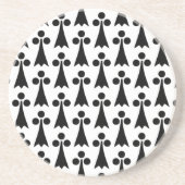 Ermine Pattern, mittelalterliches Muster, Schwarz Getränkeuntersetzer (Vorne)