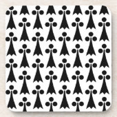 Ermine Pattern, mittelalterliches Muster, Schwarz  Getränkeuntersetzer (Vorderseite)