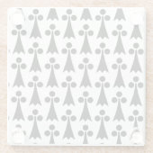 Ermine Pattern, mittelalterliches Muster, Schwarz  Glasuntersetzer (Rückseite)