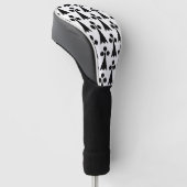 Ermine Pattern, mittelalterliches Muster, Schwarz  Golf Headcover (angewinkelt)