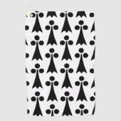 Ermine Pattern, mittelalterliches Muster, Schwarz  Golfhandtuch (Vorderseite)