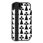 Ermine Pattern, mittelalterliches Muster, Schwarz Incipio iPhone Geldbeutel-Hülle (Folio Rückseite)